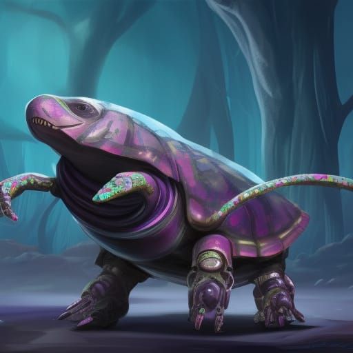 Fantastical Robot Turtle Concept Art