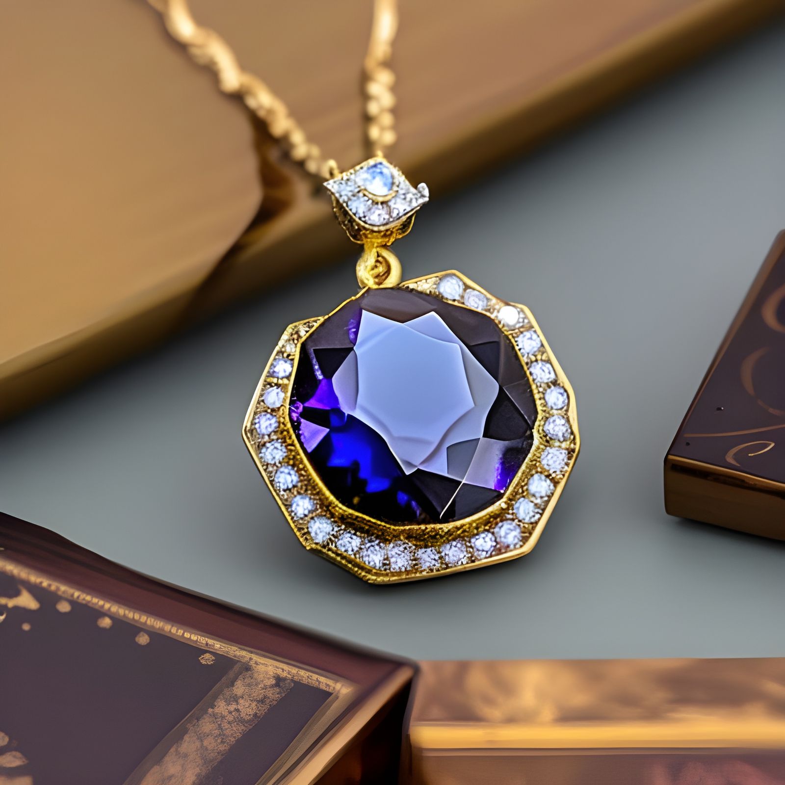 Cosmic Crystal Amulet Pencil Sketch in 4K HDR