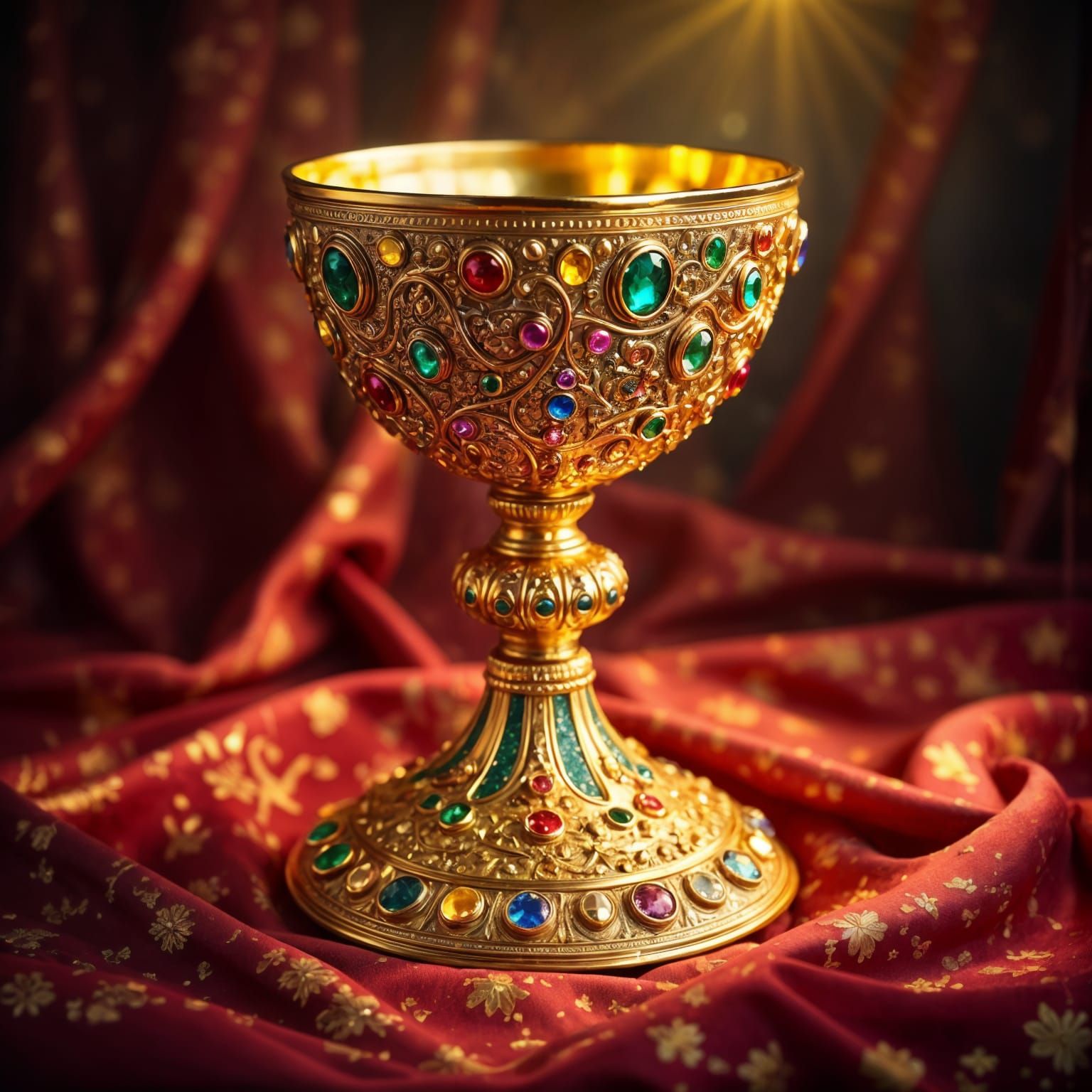 Luxurious Golden Chalice in Hyper-Realistic Detail