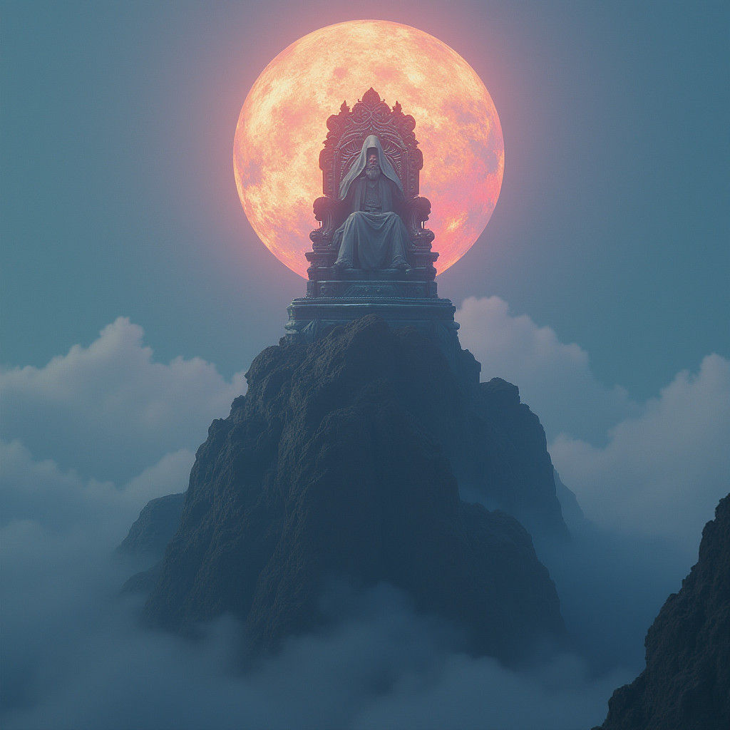 Figure Enthroned on Cloud-Shrouded Peak