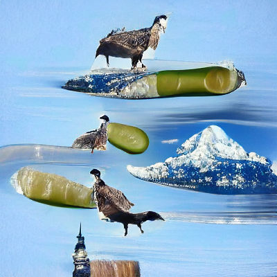 Goose Balances on a Giant Pickle