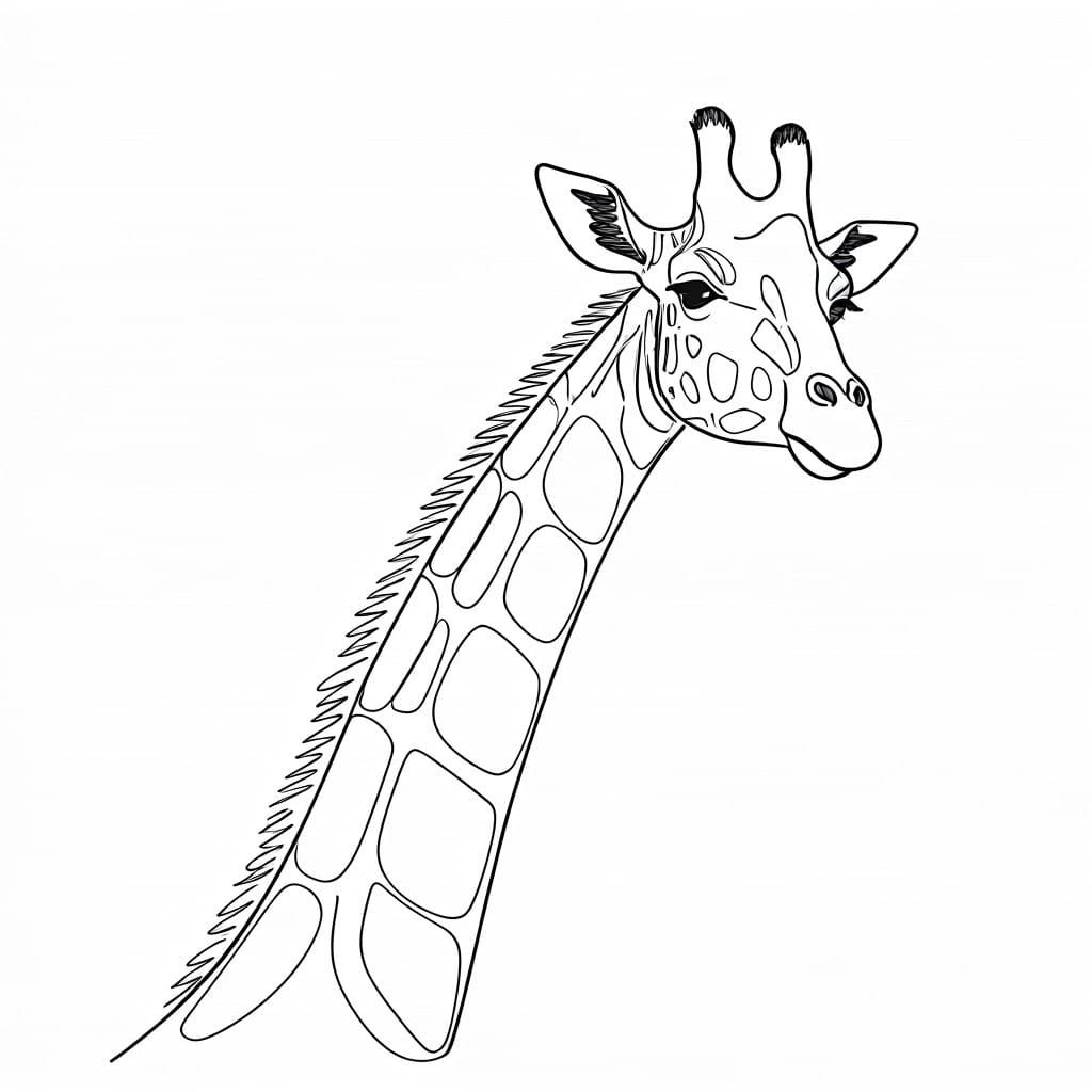 Elegant Giraffe Drawing in Expressive Line Style