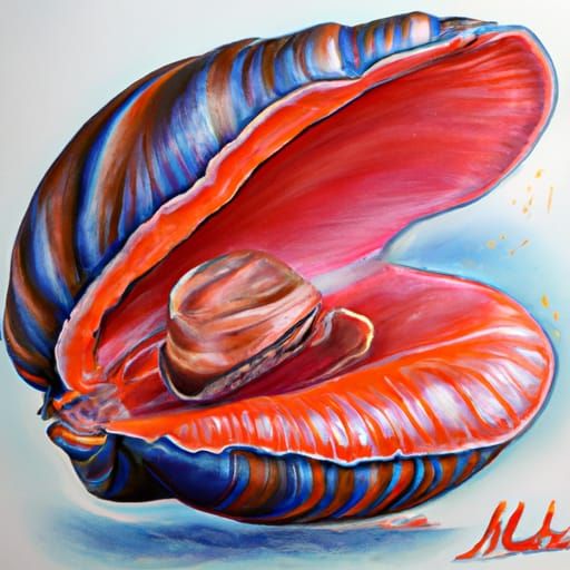 Giant Clam in Kinkade-Inspired Luminous Landscape