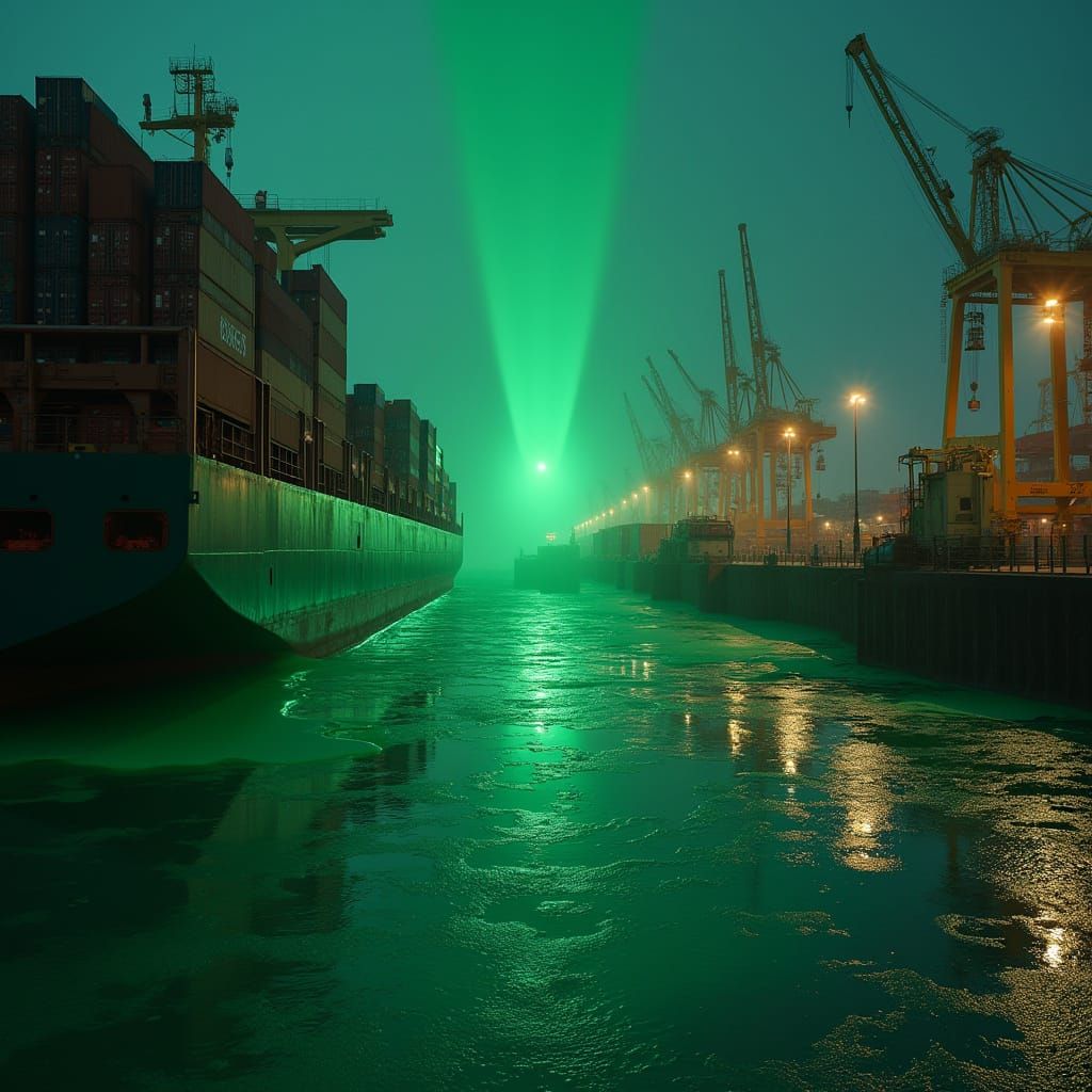 Green Slime Oozing on Dystopian Loading Dock