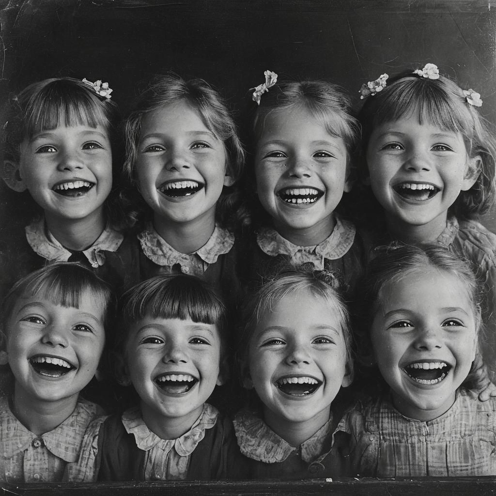 Smiling Kids from 1936 Vintage Photo