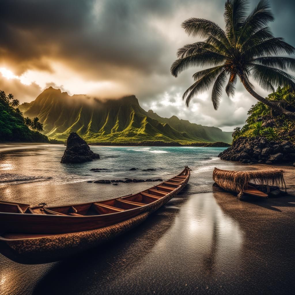 Samoan Holiday in America: Hyperrealistic Scene