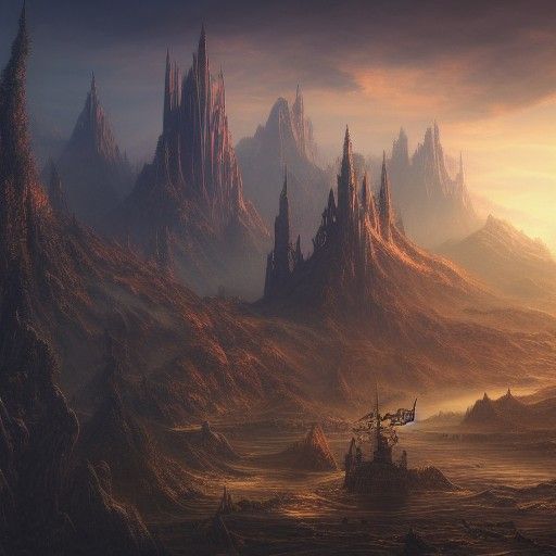 Fantastical Night Scene in Detailed Matte Painting