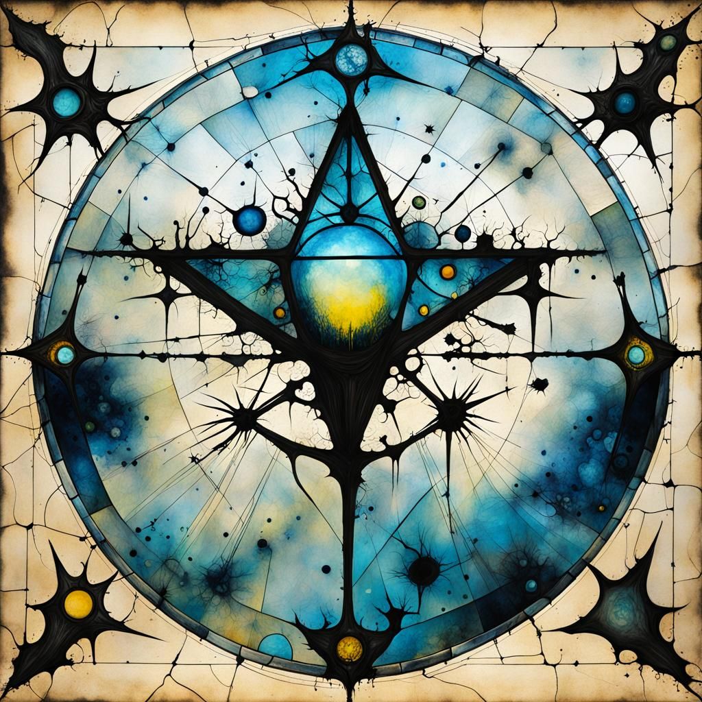 Surreal Inkblot Test in a Dark Futuristic Style