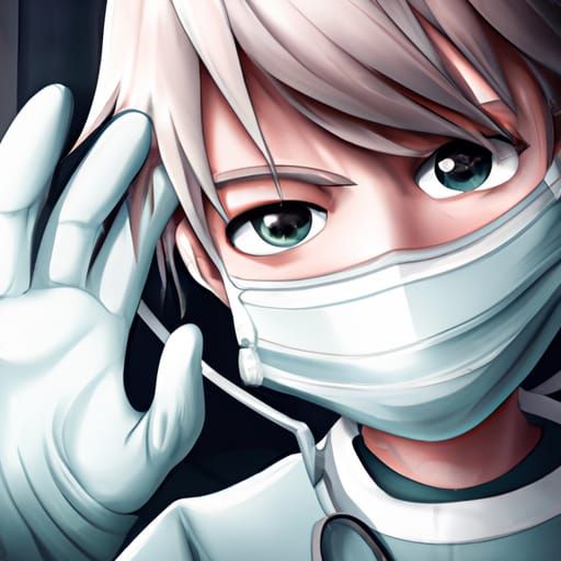 Cute Surgical Nurse Illustration in Ghibli Anime Style