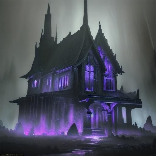 Dark Fantasy Witch Cottage in Volumetric Lighting