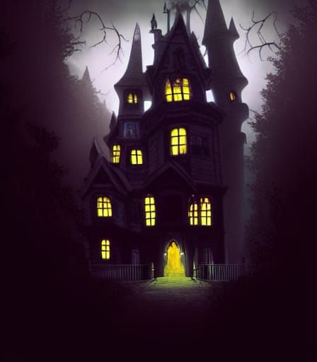 Haunted Victorian Palace: Eerie Halloween Hyperrealism