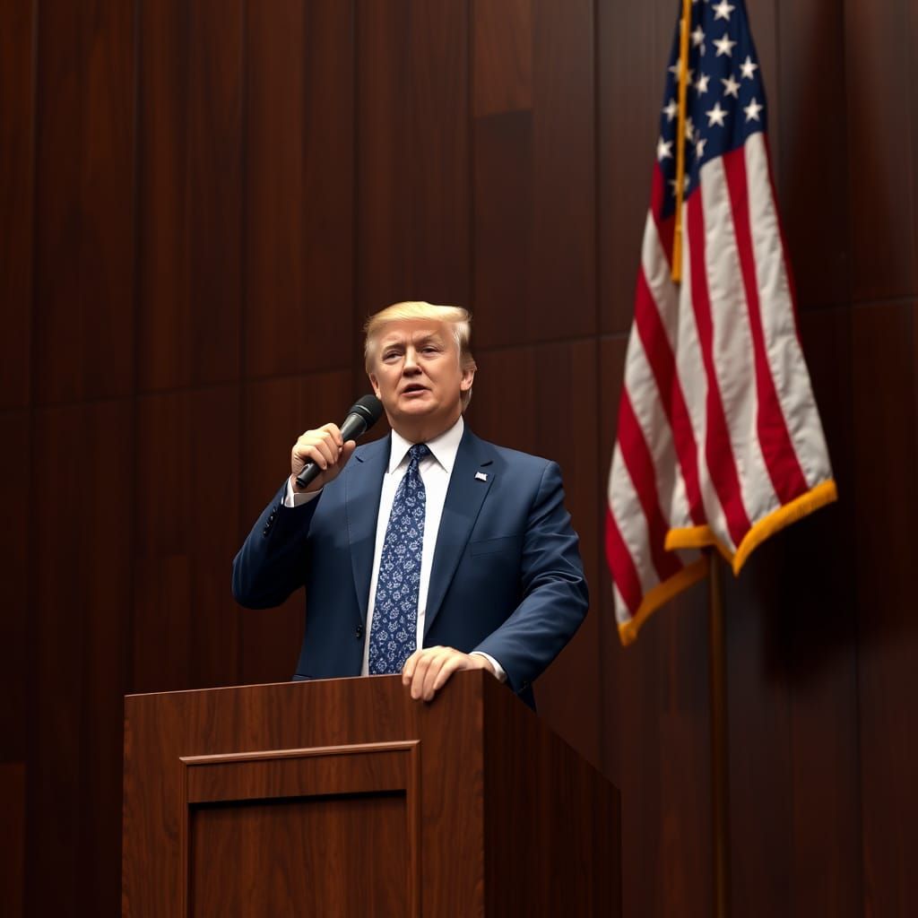 Donald Trump Gives Speech: Fantasy Concept Art