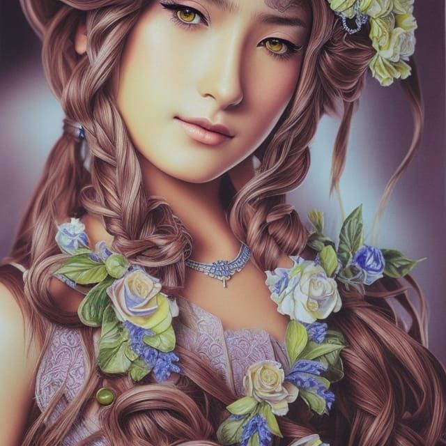 Detailed Pencil Portrait of Aerith Gainsborough