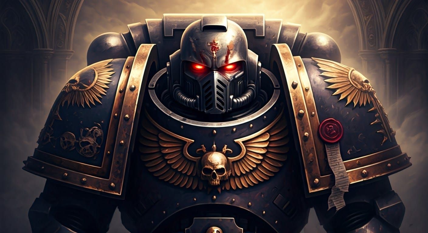 Ornate Space Marine Portrait with Gothic Influence