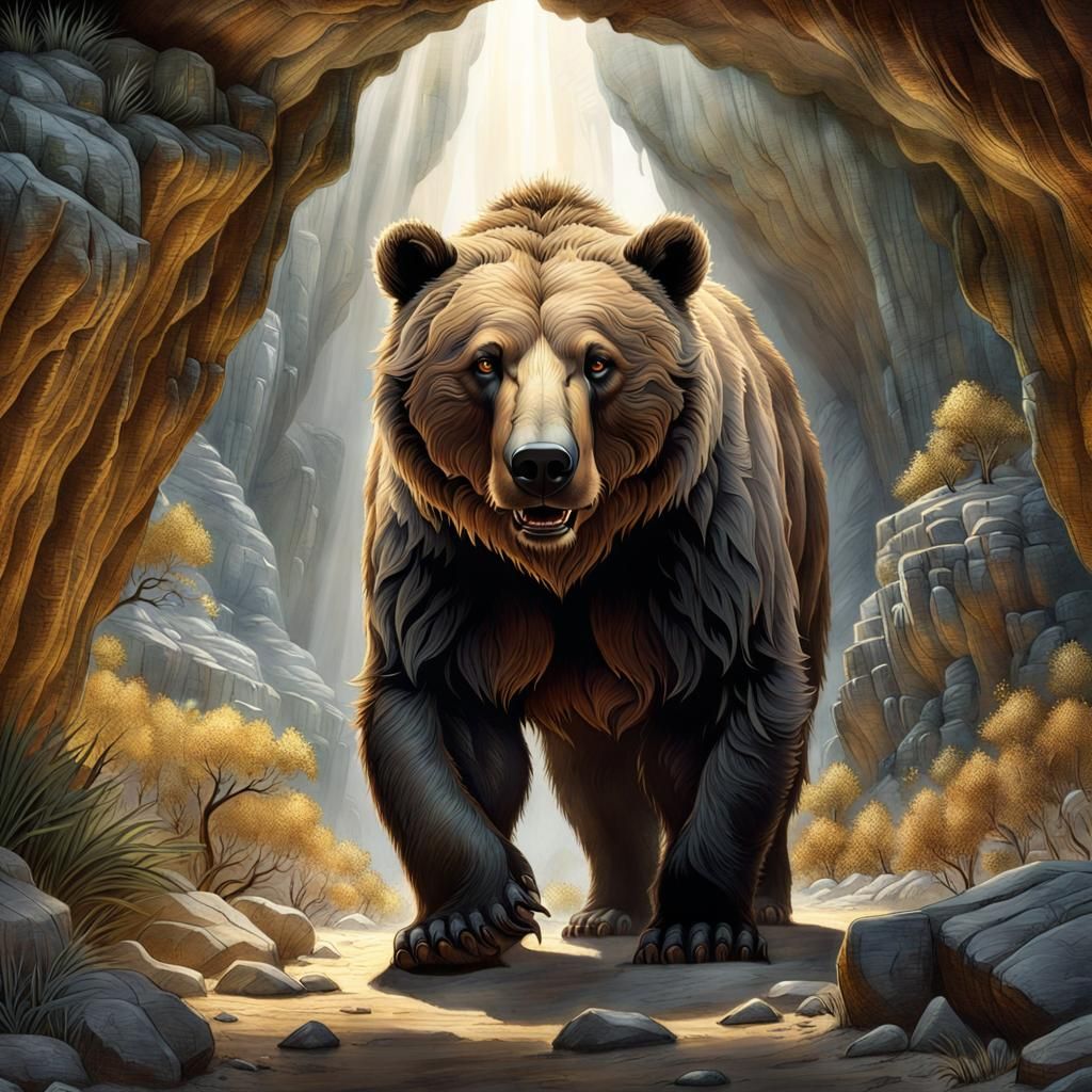 Impressive Cave Bear in Detailed Wilderness