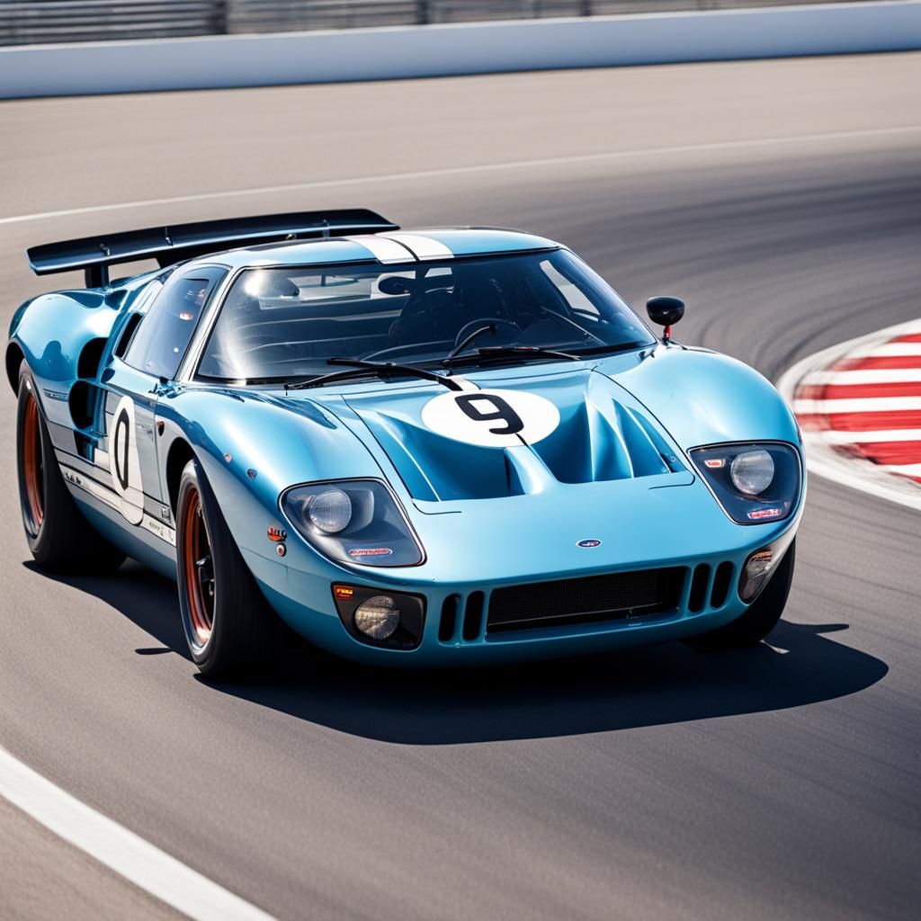 Ford GT40 Races on American Racetrack