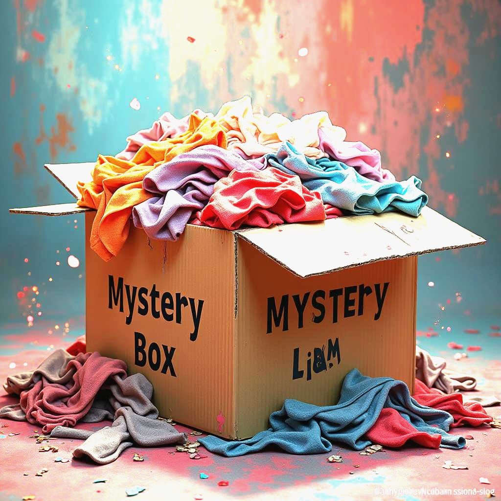 Mystery Box of Women's Clothes: Hyperrealistic Splash Art