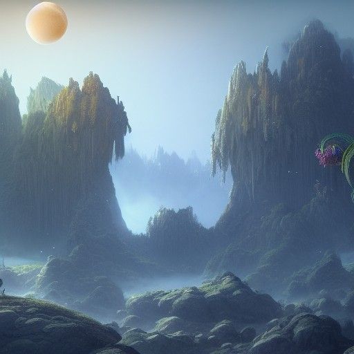 Triple Moon Alignment: A Detailed Matte Painting