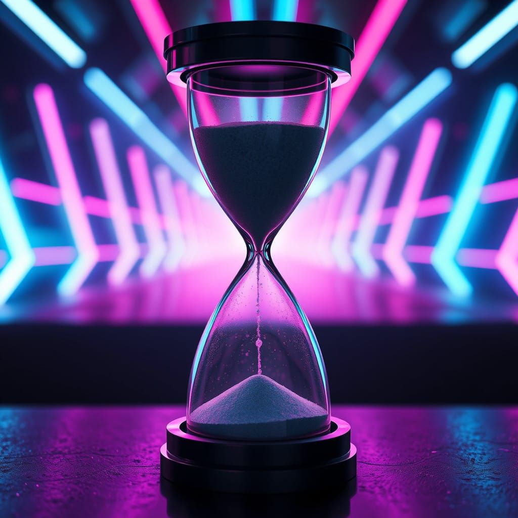 Ethereal Hourglass of Timeless Futurism