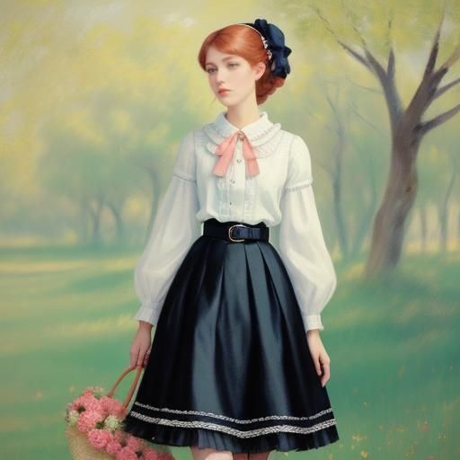 Vintage Women Dressed in Elegant Summer Style