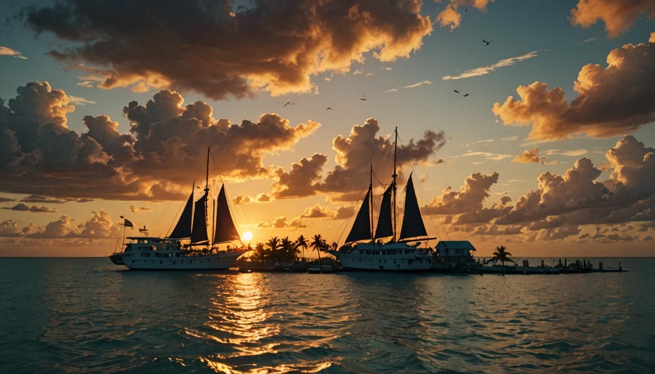 Spectacular Sunset Over Key West: Digital Matte Painting