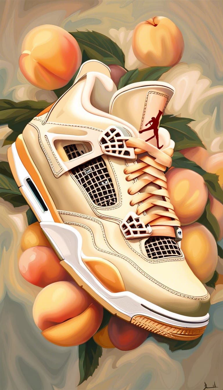 Air Jordan 4 Peaches and Cream Oil Painting