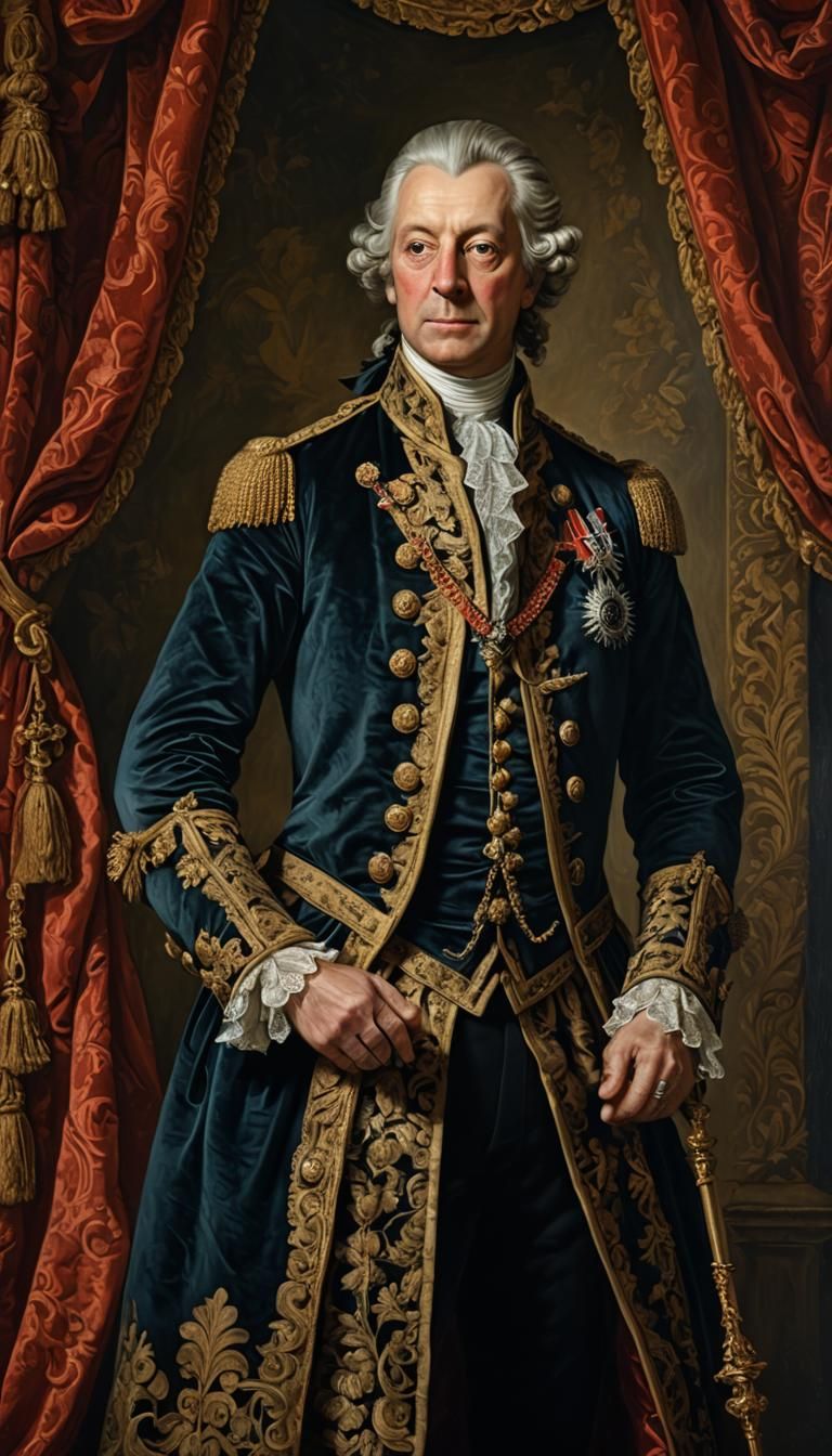 Frederick the Great in Opulent 18th Century Portrait