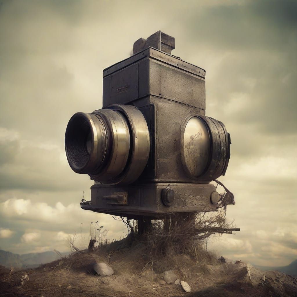 Surreal Camera Stack Reflecting Distorted Reality