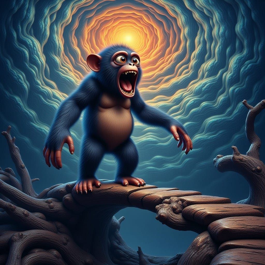 Emotive Monkey's Scream: A Surreal Biomechanical Vision