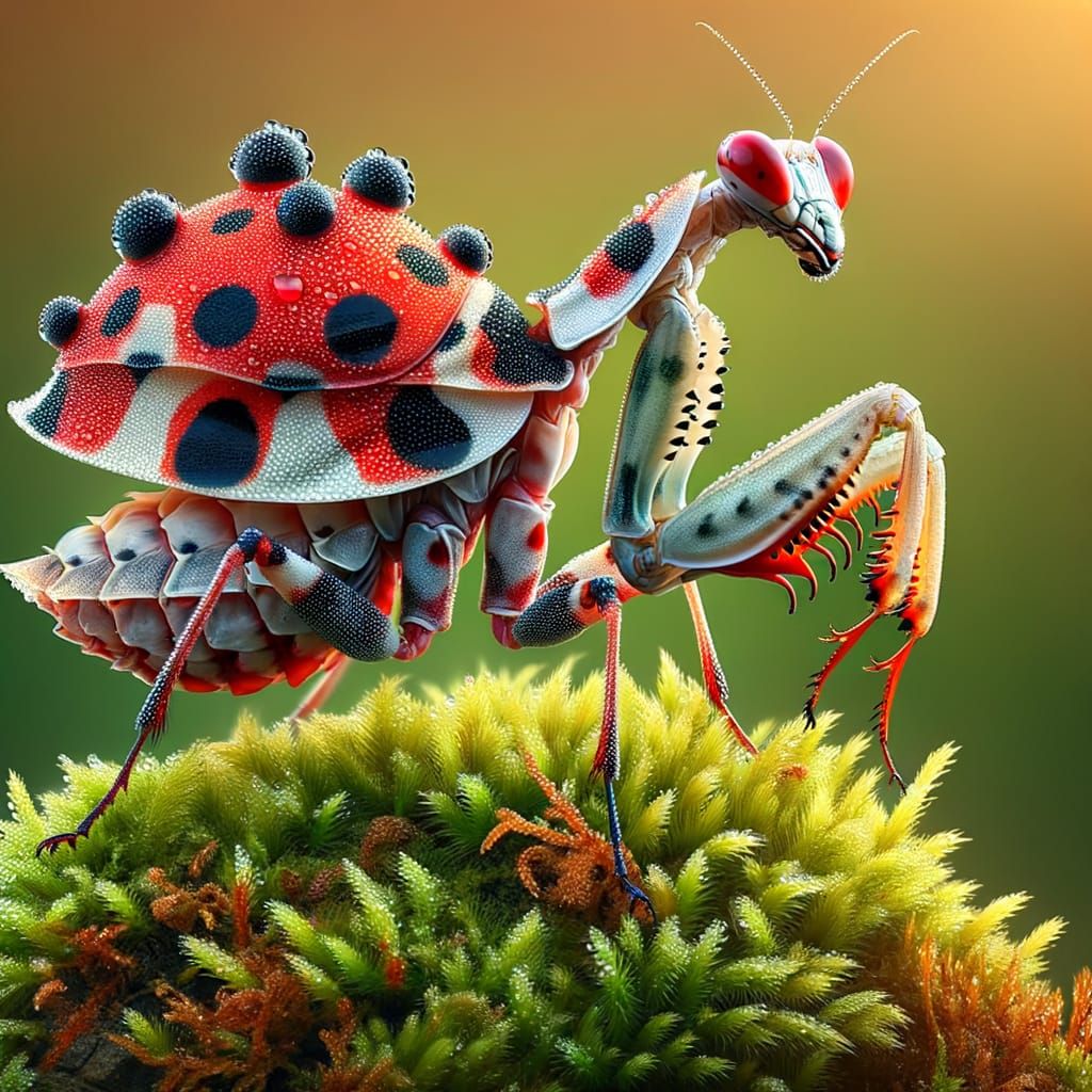 Ladybug Mantis Hybrid Macro Shot