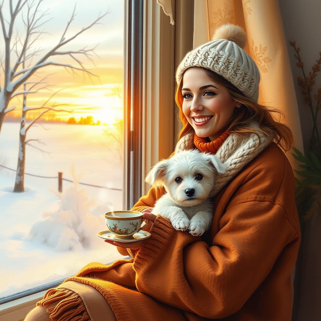 Cozy Winter Scene in the Style of the Old Masters