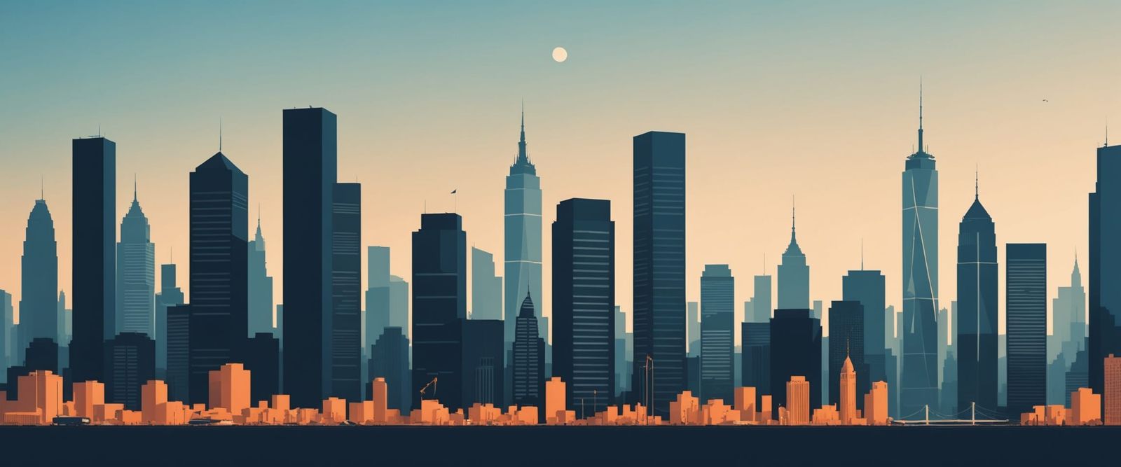 City Skyline in Modern Silhouette