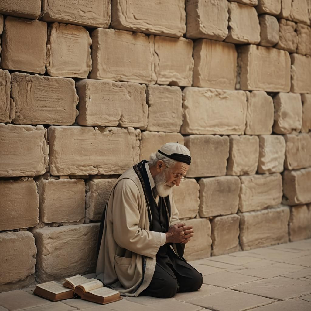 Prayerful Cinematic Scene at the Western Wall