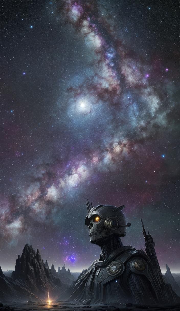 Spectacular Spiral Galaxy with Distant Planets: 8K Art