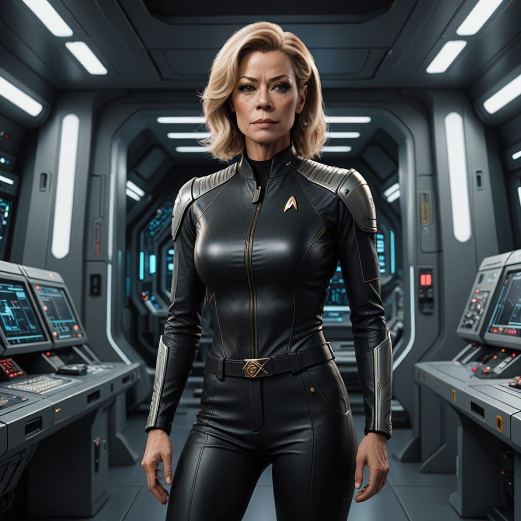 Jane Fonda as Anime Character on Spaceship Enterprise