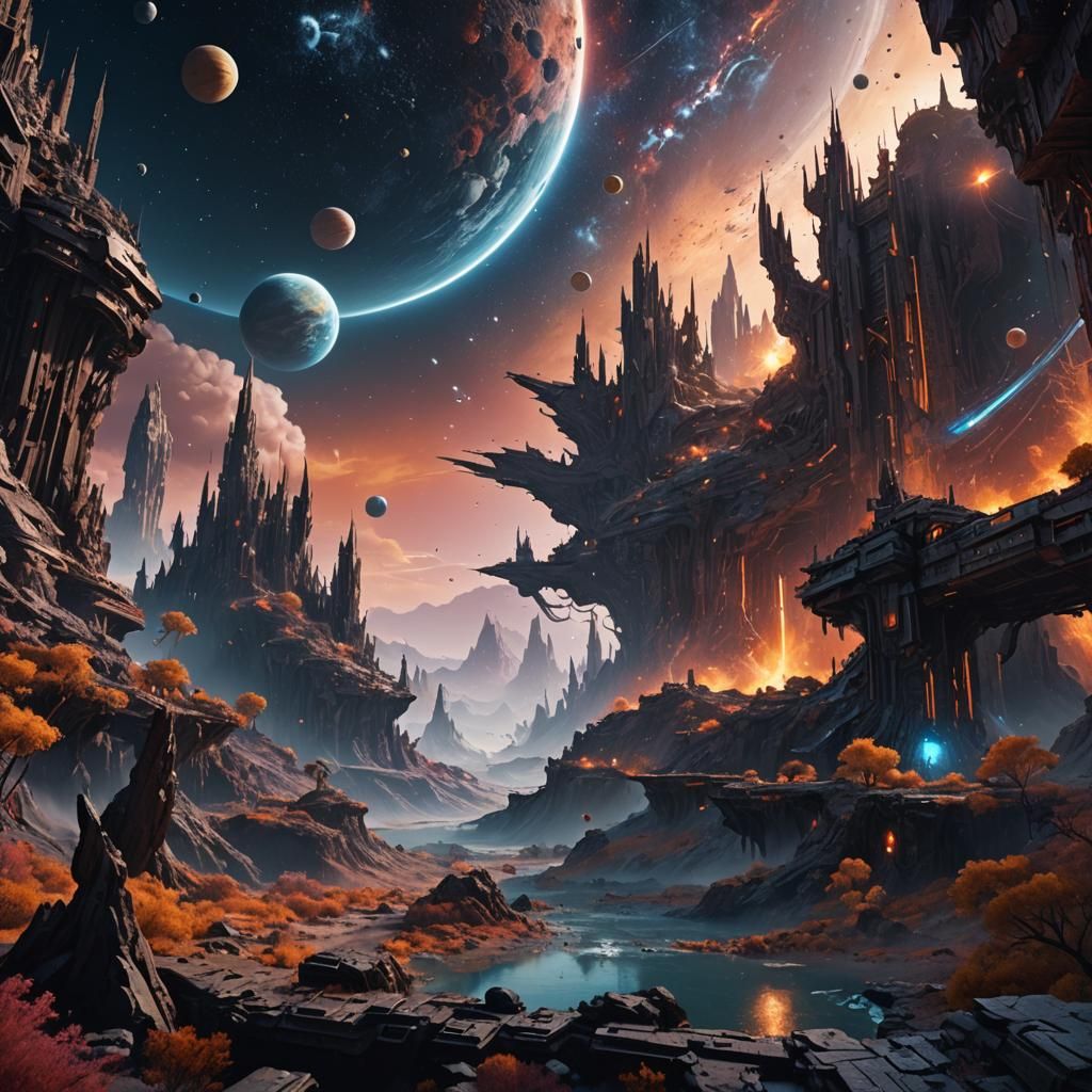 Fantastical Outer Space Concept Art in Deep Color