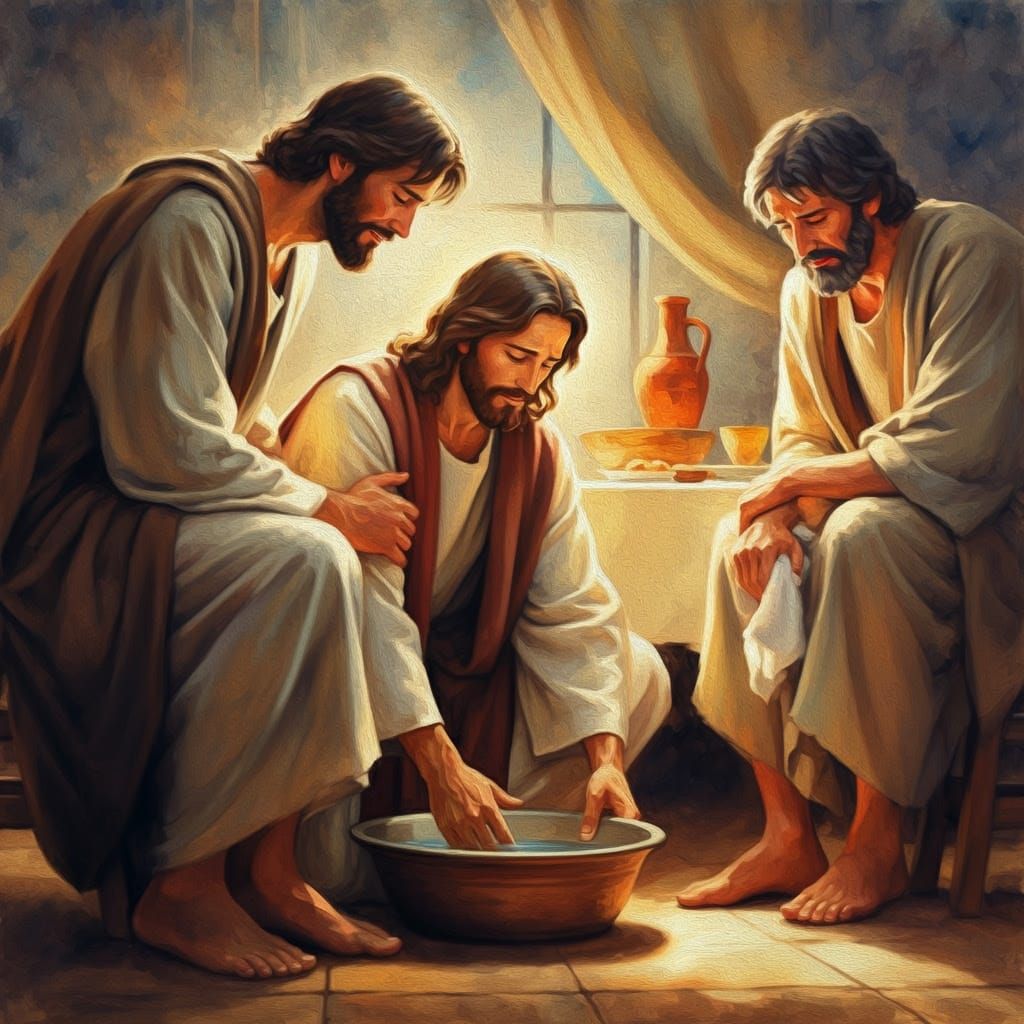 Jesus, knowing that the Father had given all things into his hands and that he had come from God and was going to God, g...