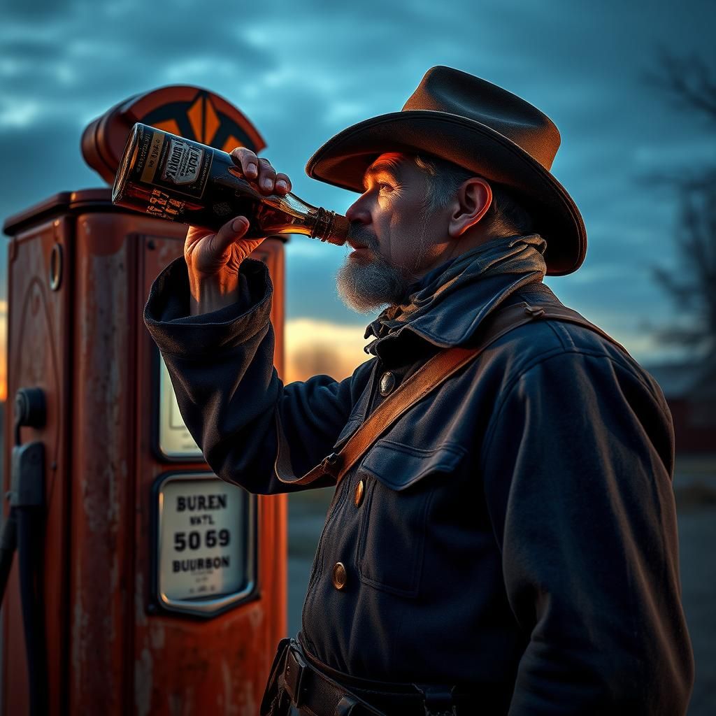 Union Soldier's Unexpected Stop: A Photorealistic Scene