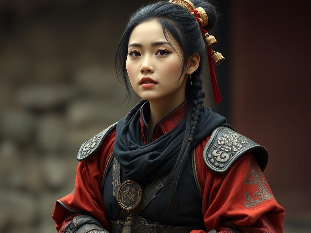 Chinese Female Warrior in Wuxia Style