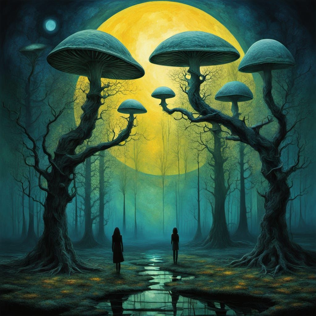 Ethereal Dreamscapes in Vibrant Mosaic