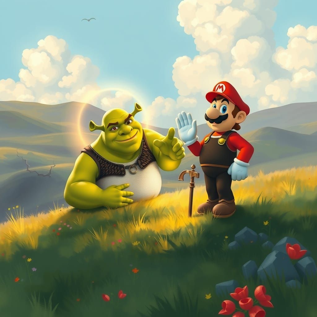 Big Chungus Birth Scene in Whimsical Style