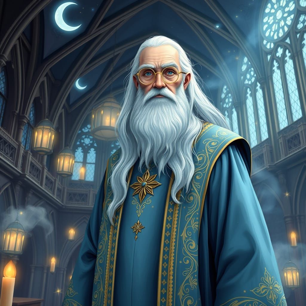 Magical Great Hall Portrait in Mystical Realism Style