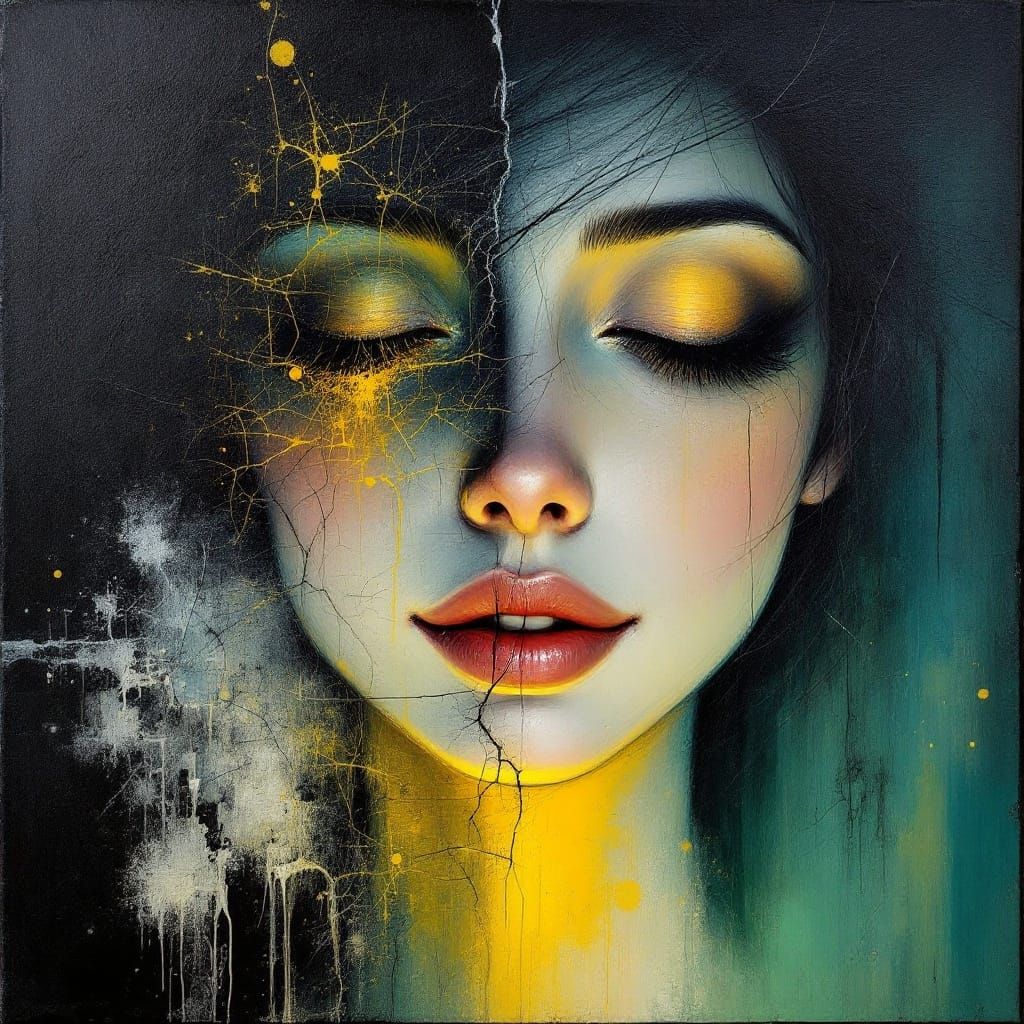 Surreal Angelic Portrait in Chiaroscuro Style