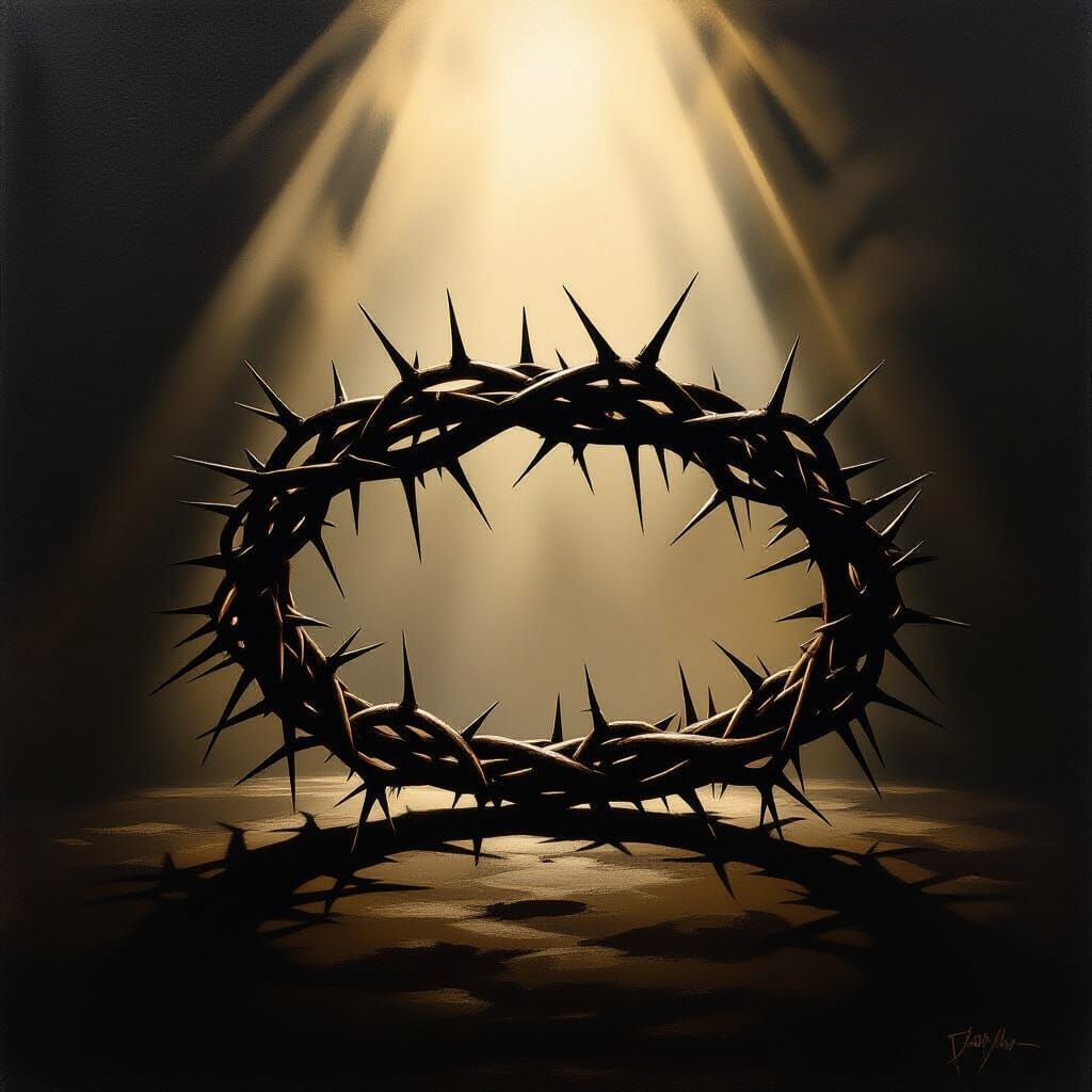Dramatic Crown of Thorns in Chiaroscuro Style