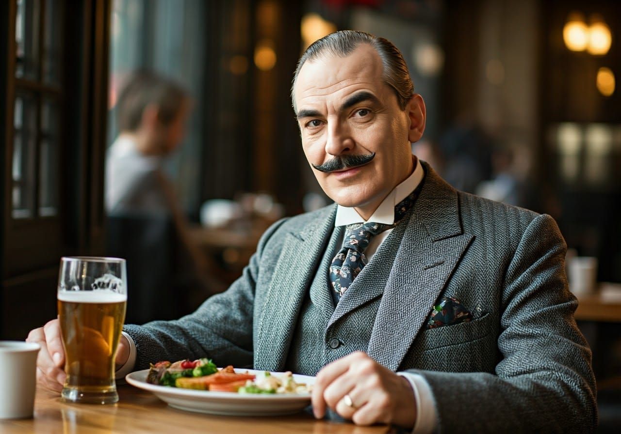 Hercule Poirot Dines Out in Style