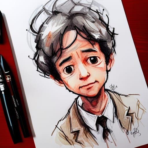 Michael Knight Portrait in Anime Manga Style