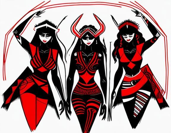 Feminist Tribe Initiation: Expressive Contour Sketch