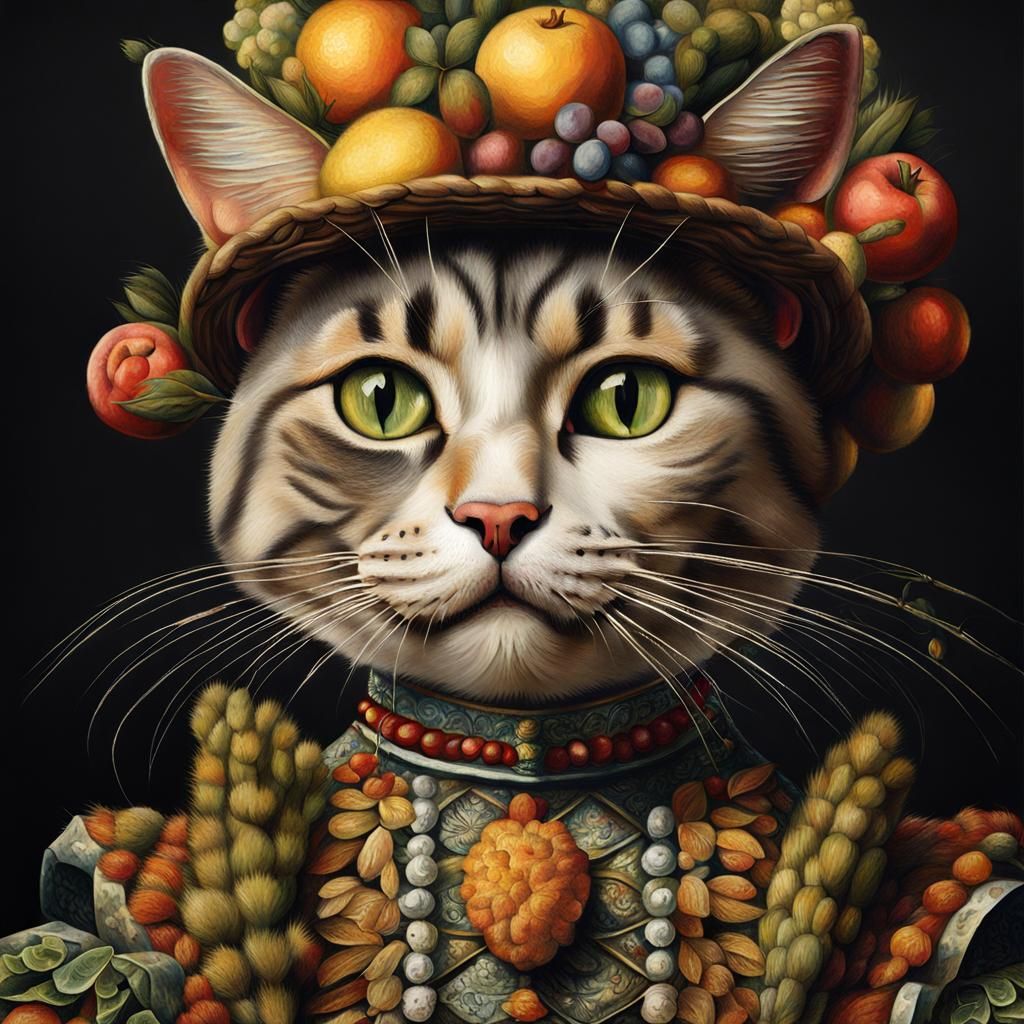 Cat Portrait (Style of Giuseppe Arcimboldo)