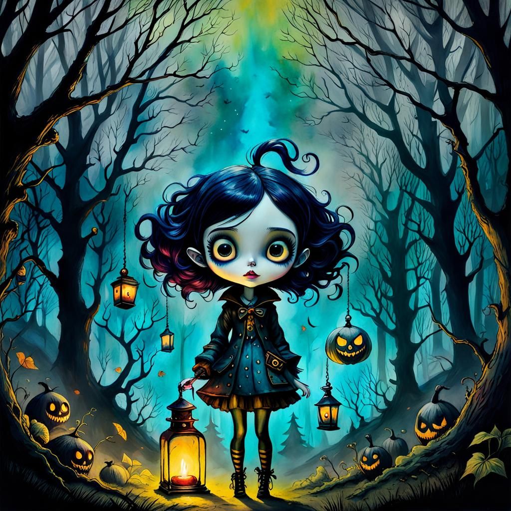 Deciduous Coraline in Alcohol Ink Style