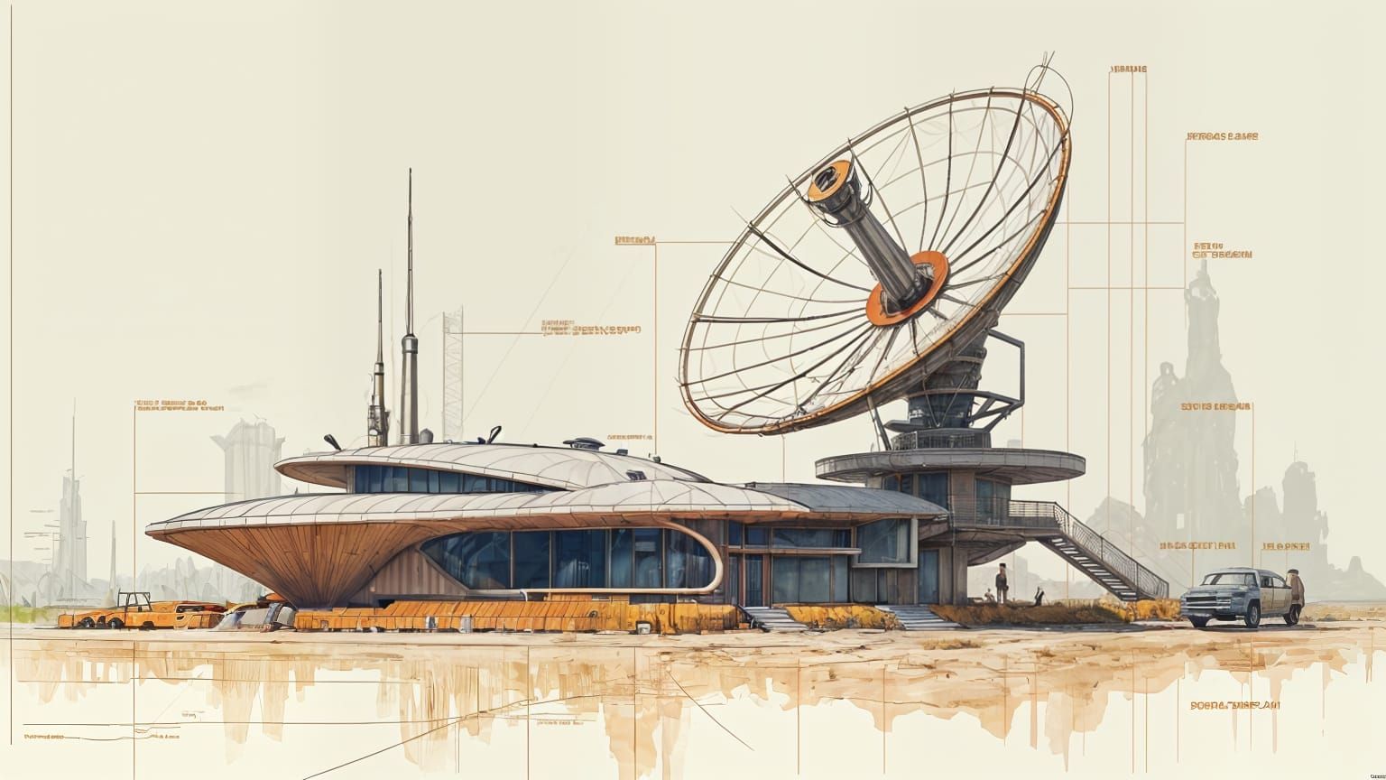 off-grid energy efficient space age home, plans, dish antenn...